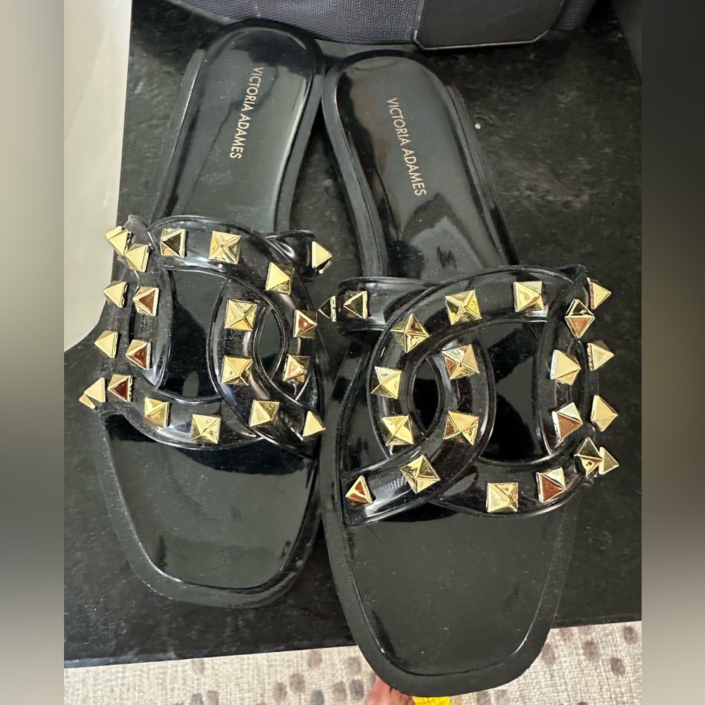 brand new victoria adams black slide sz6